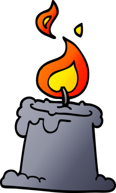 Bir insan tarafından çizilmiş karikatür yanan mum.