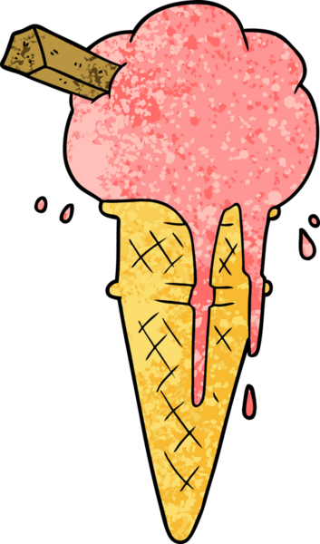 Bir insan tarafından çizilmiş dondurma karikatürü.