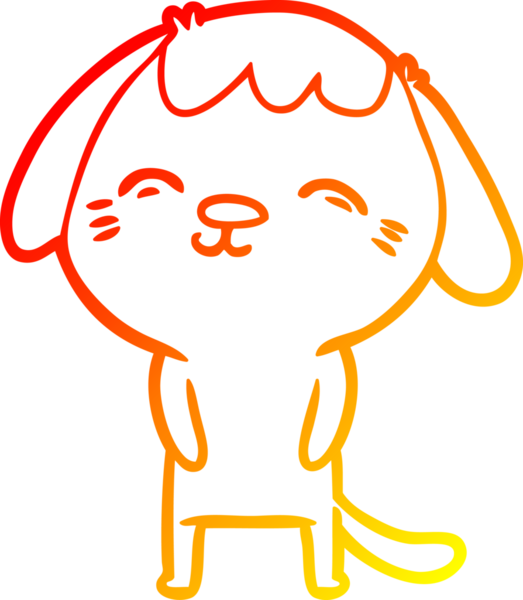 Bir insan tarafından çizilmiş mutlu çizgi film köpeğinin sıcak çizgi çizimi