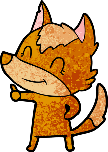 Bir insan tarafından çizilmiş tilki çizgi film karakteri