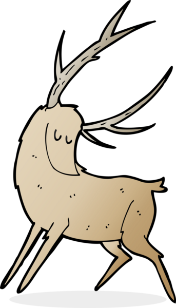 Bir insan tarafından çizilmiş karikatür geyiği.