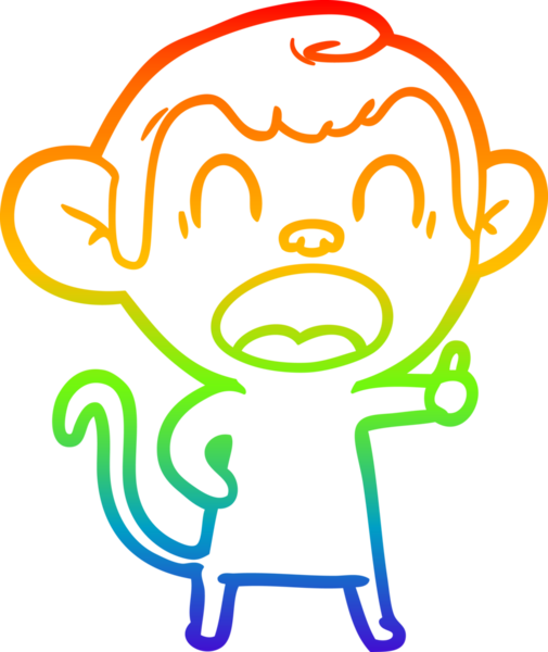 gökkuşağı gradyan çizimi bir insan tarafından çizilmiş bir çizgi maymun çizimi
