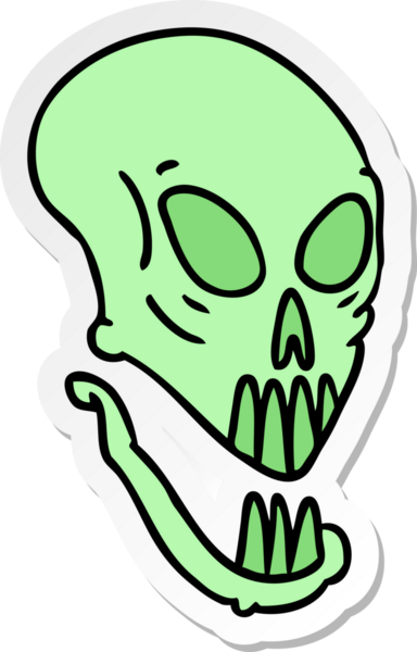 Bir insan tarafından çizilmiş bir kafatası karalaması.