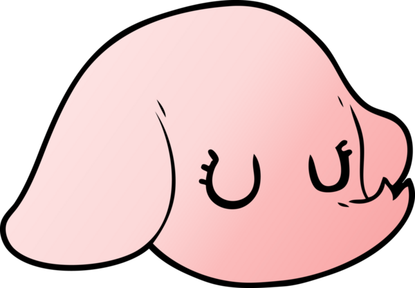 Bir insan tarafından çizilmiş bir fil yüzü.