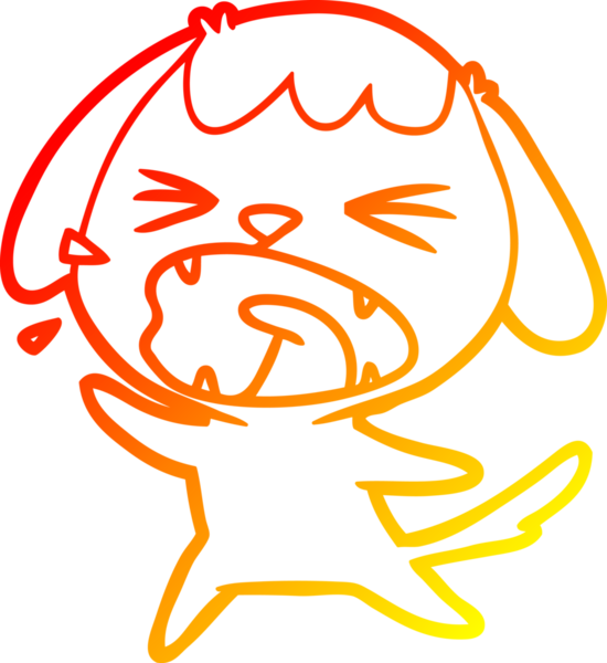 Bir insan tarafından çizilmiş şirin bir köpeğin sıcak çizgi çizimi.