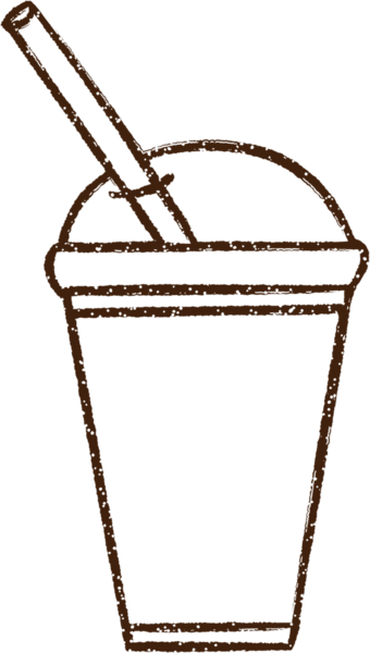 Bir insan tarafından çizilmiş buzlu kahve kömürü.