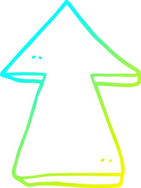 Soğuk gradyan çizgi çizimi bir insan tarafından çizilmiş bir oku işaret ediyor.