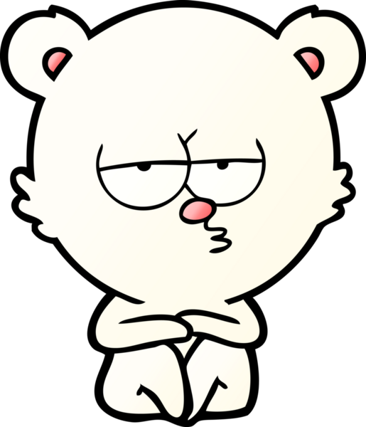 Sıkıcı kutup ayısı bir insan tarafından çizilmiş.