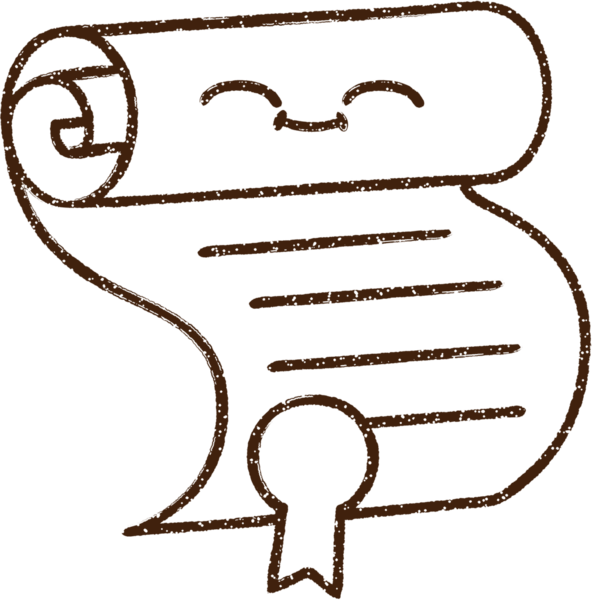 Bir insan tarafından çizilmiş Sertifika Kömürü Çizimi