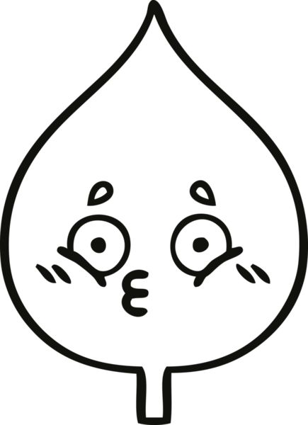 Bir insan tarafından çizilmiş dışavurumsal yaprağın çizgi çizimi