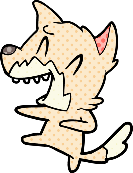 Bir insan tarafından çizilmiş gülen tilki dansı