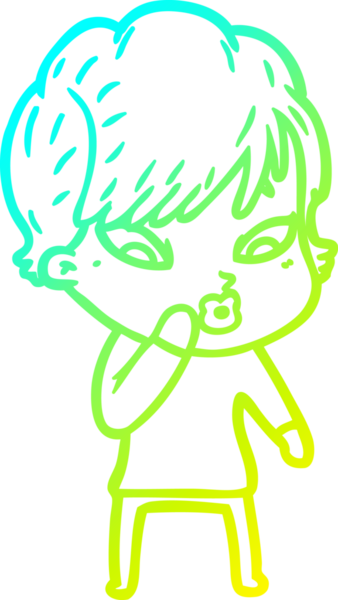 Bir insan tarafından çizilmiş bir karikatür kadın çizimi.