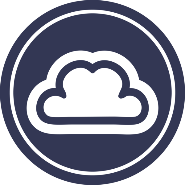 Bir insan tarafından çizilmiş basit bulut dairesel simgesi