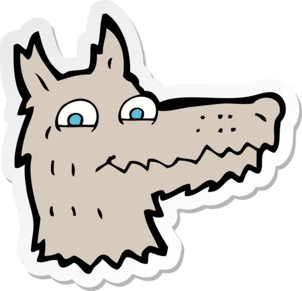 Bir insan tarafından çizilmiş kurt kafasının çıkartması.