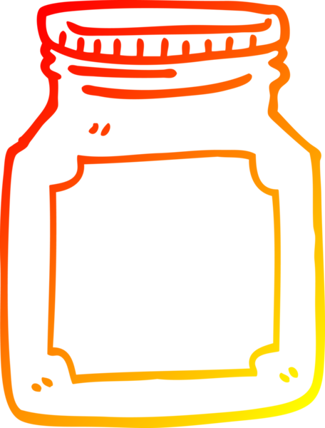 Bir insan tarafından çizilmiş boş bir kavanozun sıcak çizgi çizimi