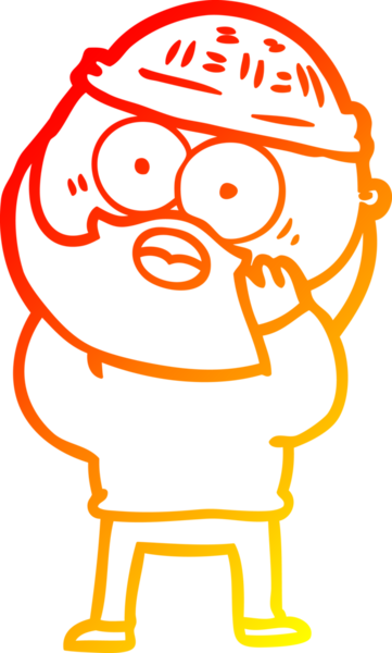 Bir insan tarafından çizilmiş sakallı bir adamın sıcak çizgi çizimi.