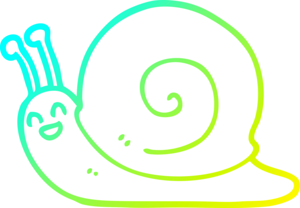 Bir insan tarafından çizilmiş soğuk çizgi bir salyangoz çizimi