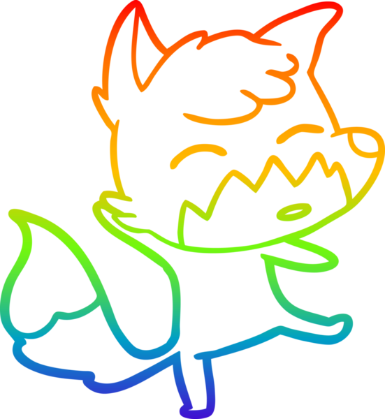 gökkuşağı gradyanı çizimi bir insan tarafından çizilmiş tilki çizgi filmi