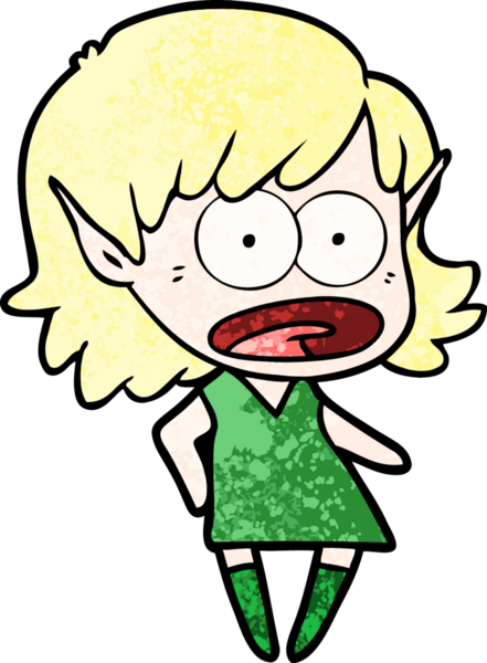 Bir insan tarafından çizilen elf kızı şok etti.