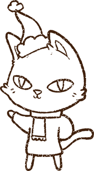 Noel Kedi Kömürü Bir insan tarafından çizilmiş