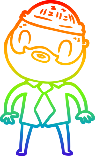 Gökkuşağı gradyan çizgi çizimi bir insan tarafından çizilmiş sakallı bir adamın