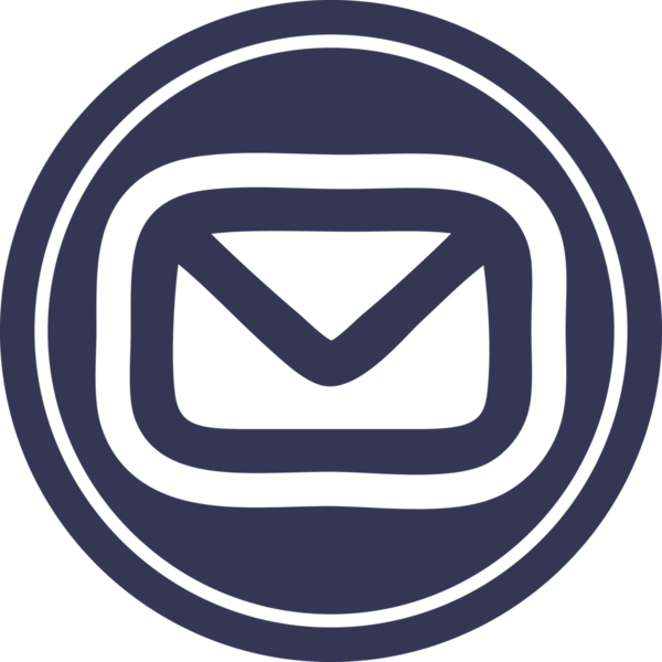 bir insan tarafından çizilmiş zarf harfi dairesel simgesi