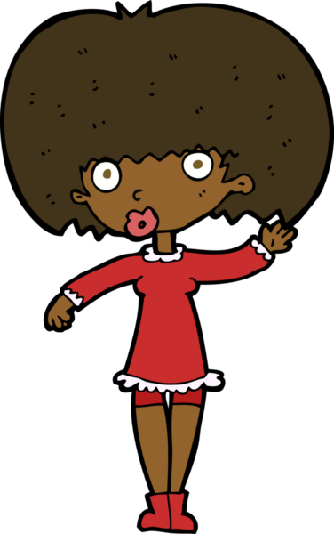 Bir insan tarafından çizilmiş bir çizgi film kızı.