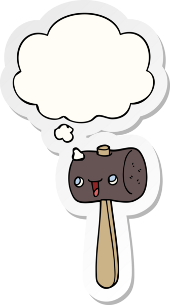 Düşünce baloncuklu çizgi film sopası insan tarafından çizilmiş bir çıkartma.