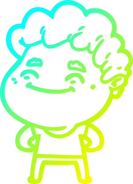 Bir insan tarafından çizilmiş karikatür cana yakın bir adamın çizimi.