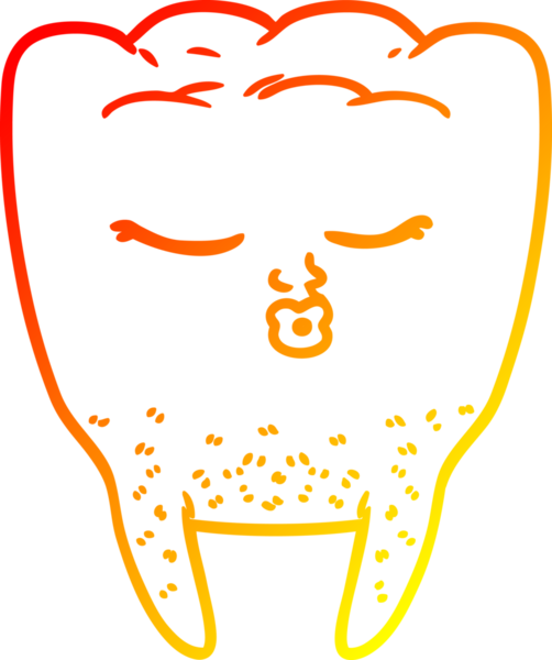 Bir insan tarafından çizilen çizgi film dişinin sıcak gradyan çizimi