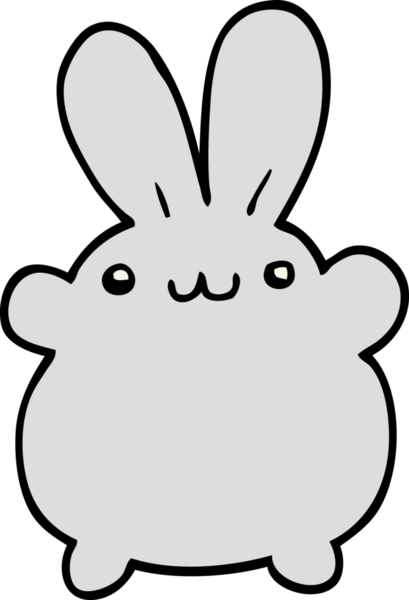 Bir insan tarafından çizilmiş çizgi film tavşanı