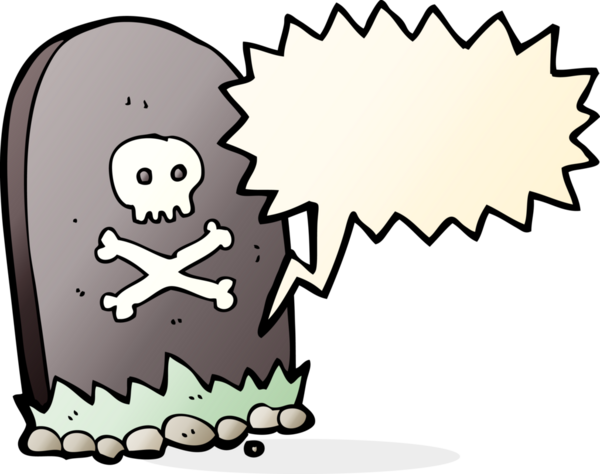 Bir insan tarafından çizilmiş konuşma baloncuklu karikatür mezarı