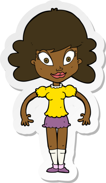 Bir insan tarafından çizilmiş güzel bir karikatür çıkartması.