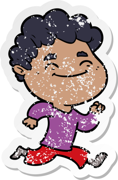 Bir insan tarafından çizilmiş, karikatür dostu bir adamın sıkıntılı çıkartması.