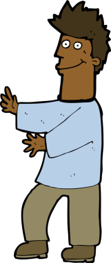 Bir insan tarafından çizilmiş mutlu bir adam.