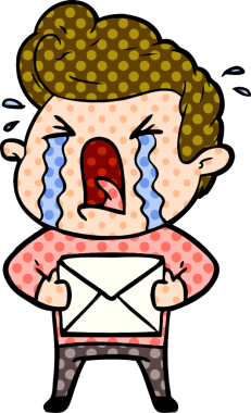 Bir insan tarafından çizilmiş ağlayan bir karikatür.