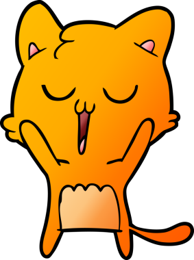 Bir insan tarafından çizilmiş çizgi film kedisi.