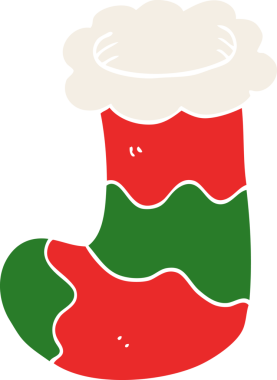 Bir insan tarafından çizilmiş karalama Noel çorabı.