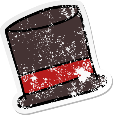 Bir insanın çizdiği karikatür şapkasının sıkıntılı çıkartması.