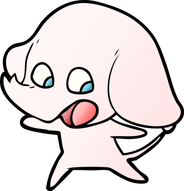 Bir insan tarafından çizilmiş şirin bir fil.