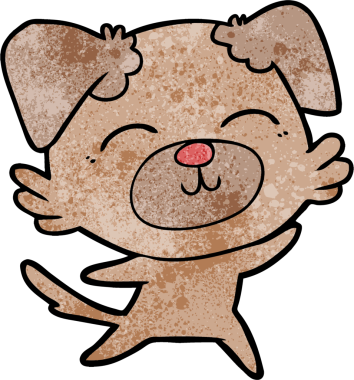 Bir insan tarafından çizilmiş çizgi film köpeği.