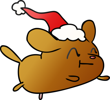 Bir insan tarafından çizilmiş Kawaii köpeğinin el çizimi gradyan çizgi filmi.