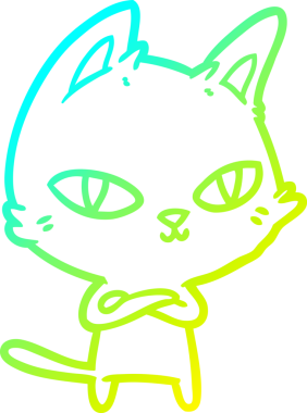 Bir çizgi film kedisinin insan tarafından çizilmiş soğuk çizgi çizimi.