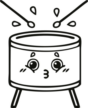 Bir insan tarafından çizilmiş davul çizimi