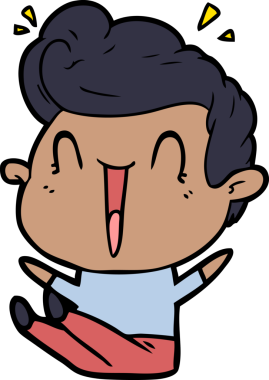 Bir insan tarafından çizilmiş heyecanlı bir çizgi film.