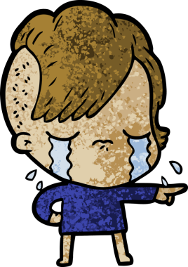 Bir insan tarafından çizilen ağlayan kız.