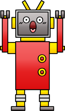 Bir insan tarafından çizilmiş bir robotun gölgelenmiş çizimi