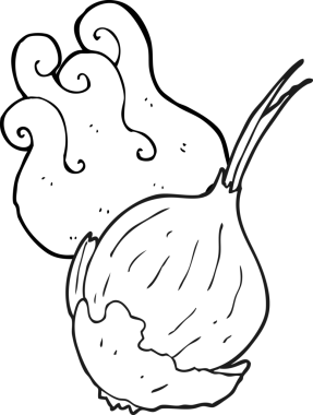 Bir insan tarafından çizilmiş siyah beyaz sarımsak.