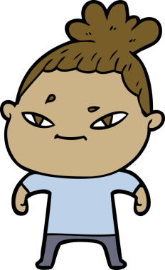 Bir insan tarafından çizilmiş karikatür kadın.