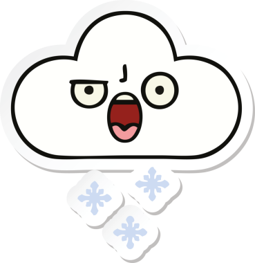 Bir insan tarafından çizilmiş şirin bir kar bulutunun çıkartması.